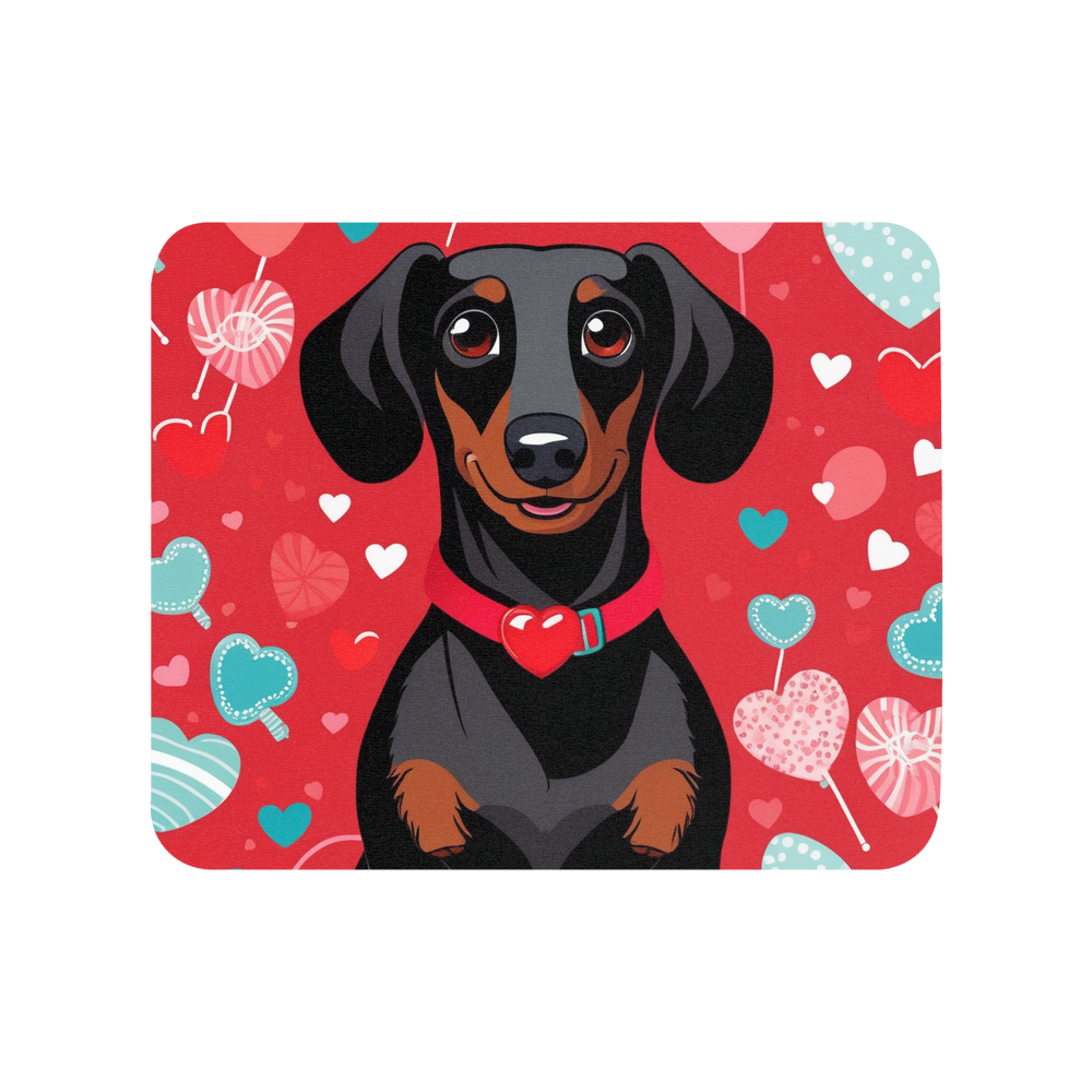 PugMug Custom Black Dachshund Mouse Pad