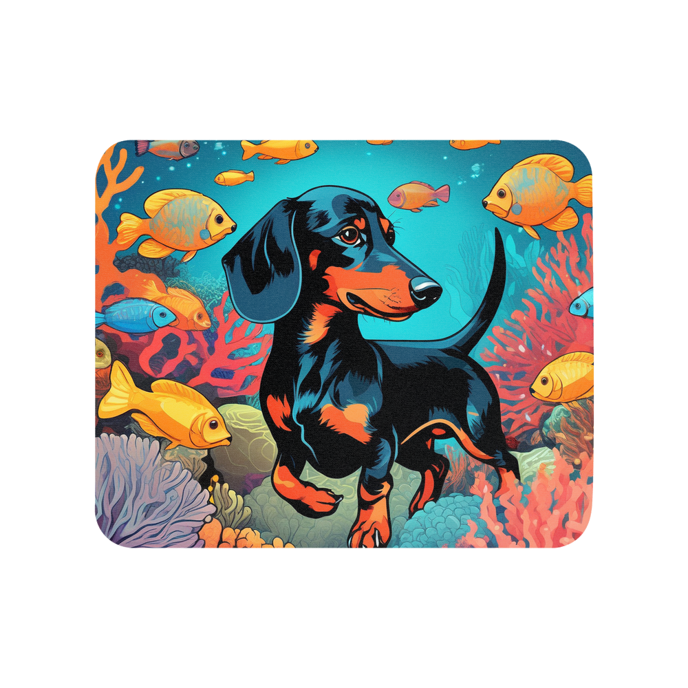 PugMug Custom Black Dachshund Mouse Pad
