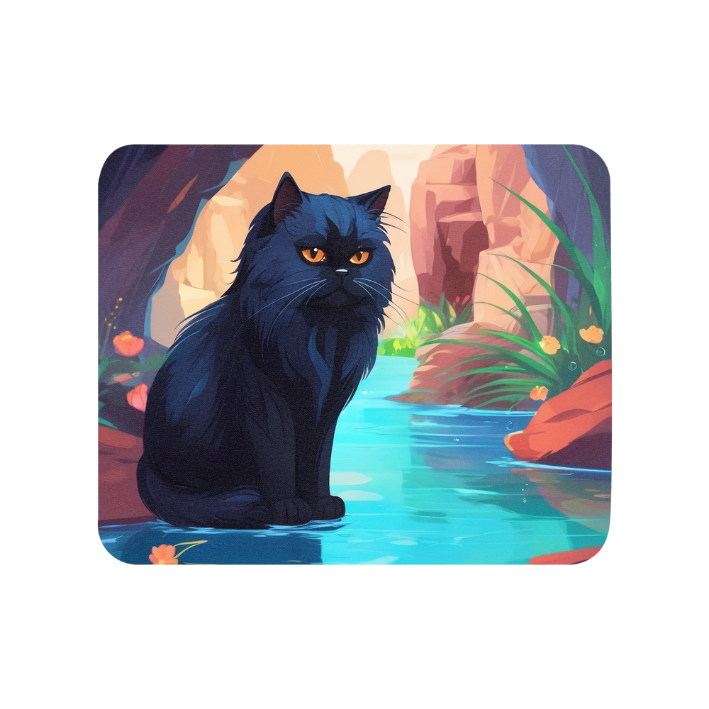 PugMug Custom Black Persian Cat Mouse Pad