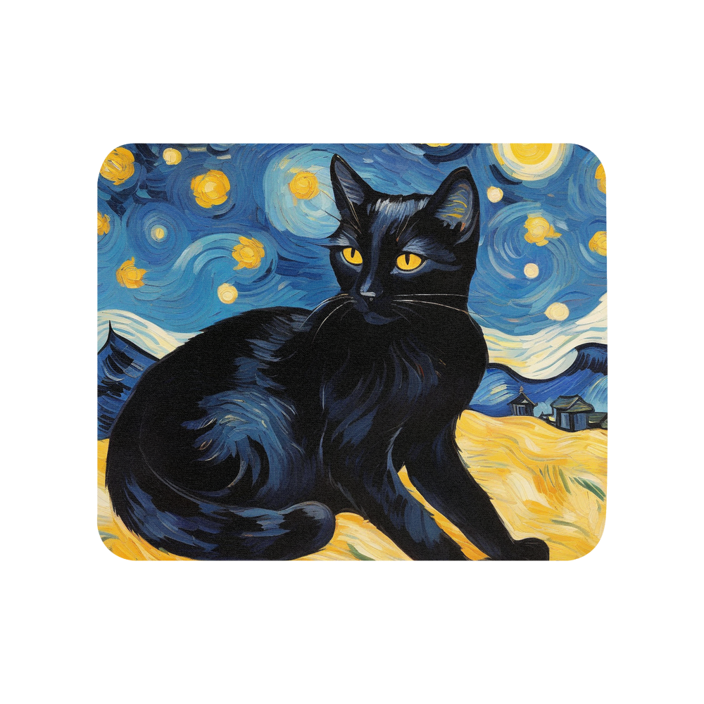 PugMug Custom Black Companion Cat Mouse Pad