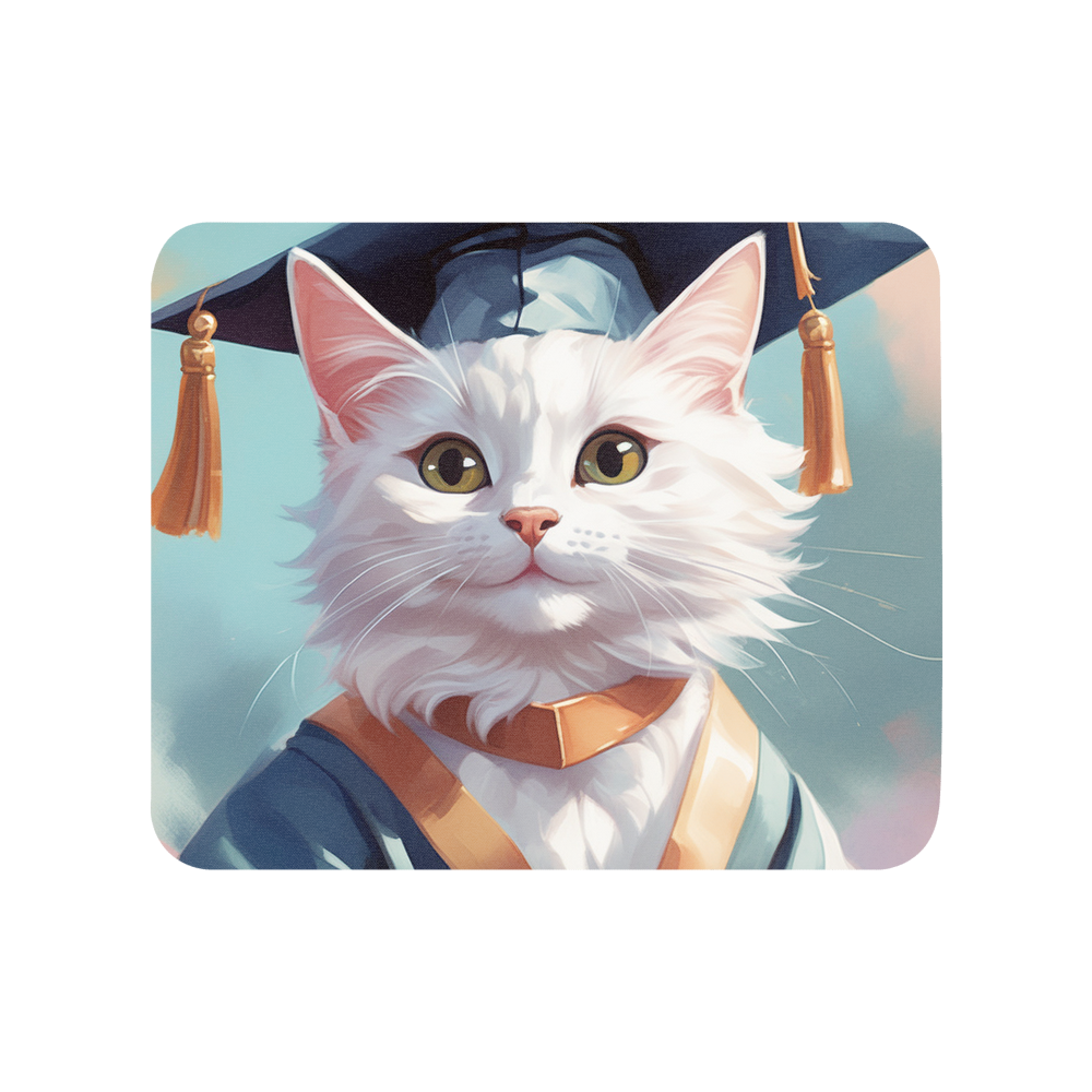 PugMug Custom White Companion Cat Mouse Pad