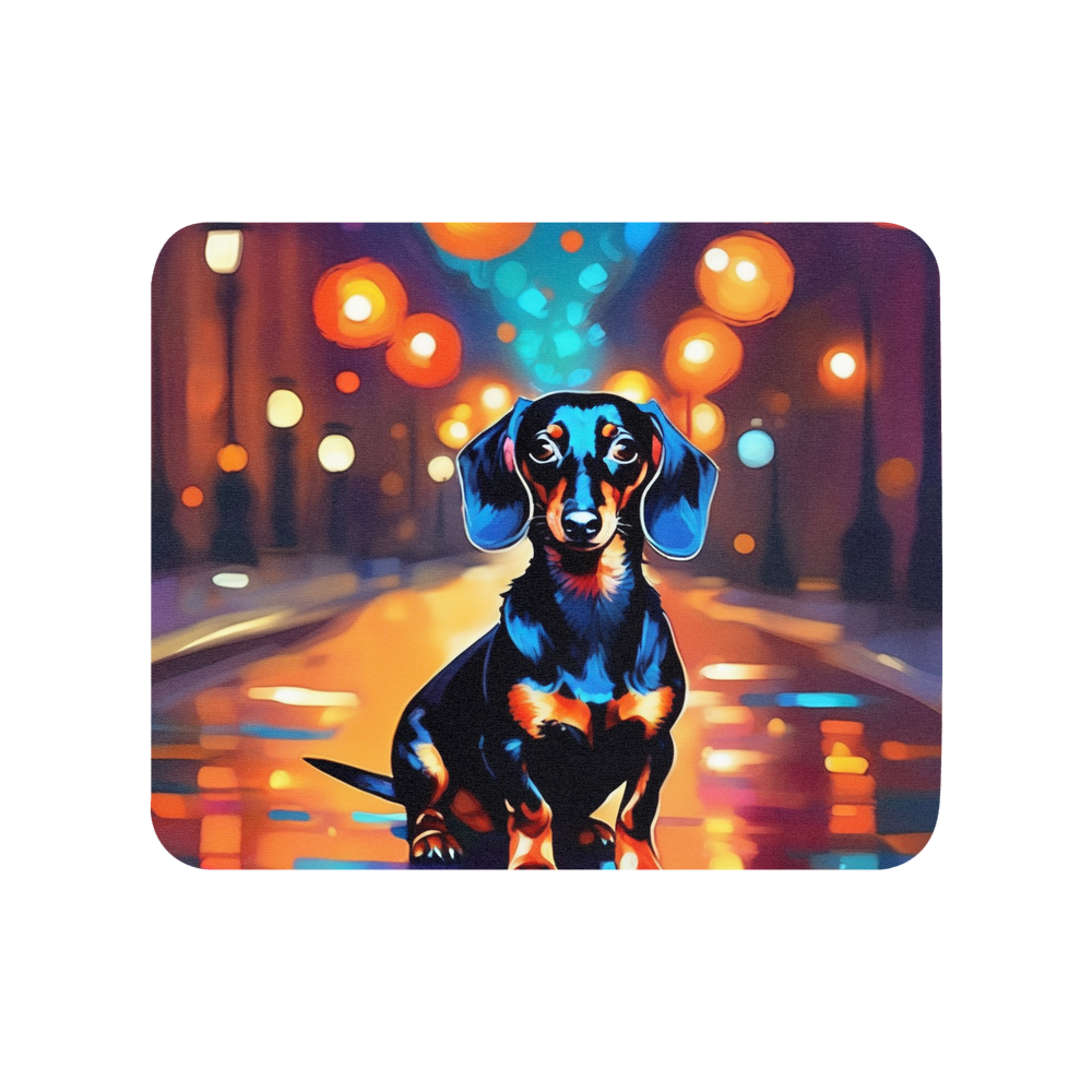 PugMug Custom Black Dachshund Mouse Pad