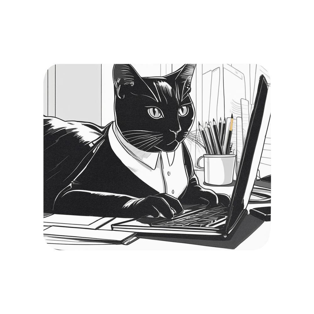 PugMug Custom Black Exotic Cat Mouse Pad