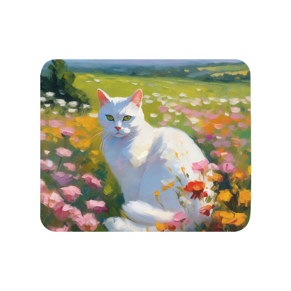 PugMug Custom White American Shorthair Cat Mouse Pad