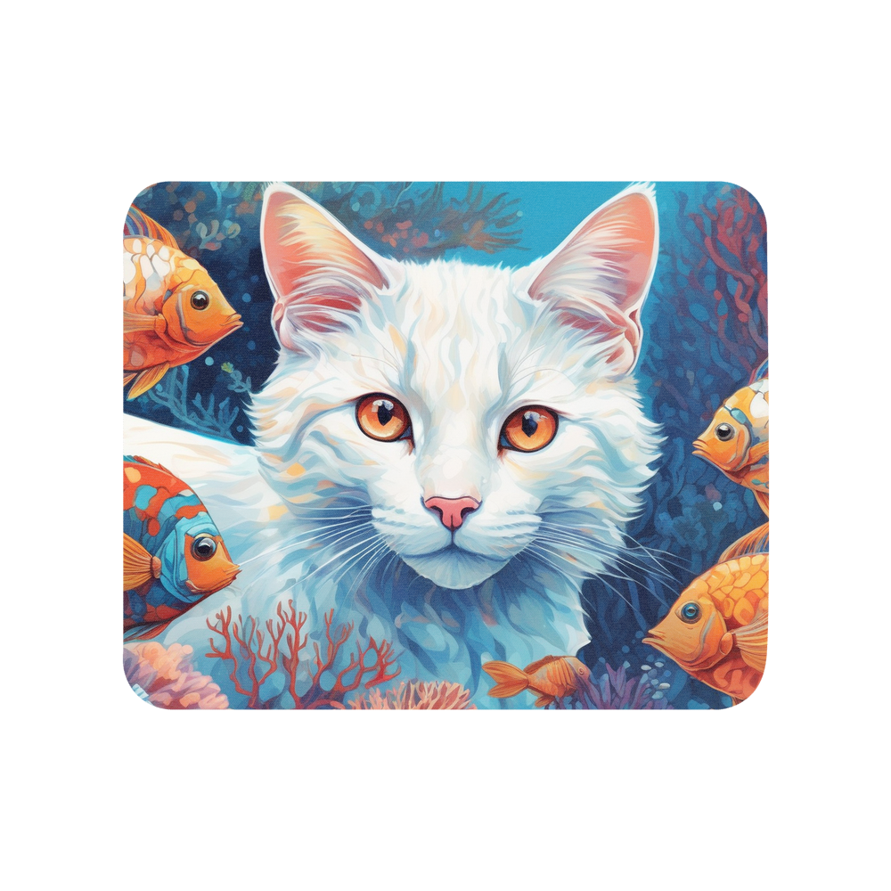 PugMug Custom White Companion Cat Mouse Pad