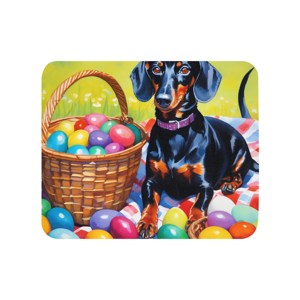 PugMug Custom Black Dachshund Mouse Pad