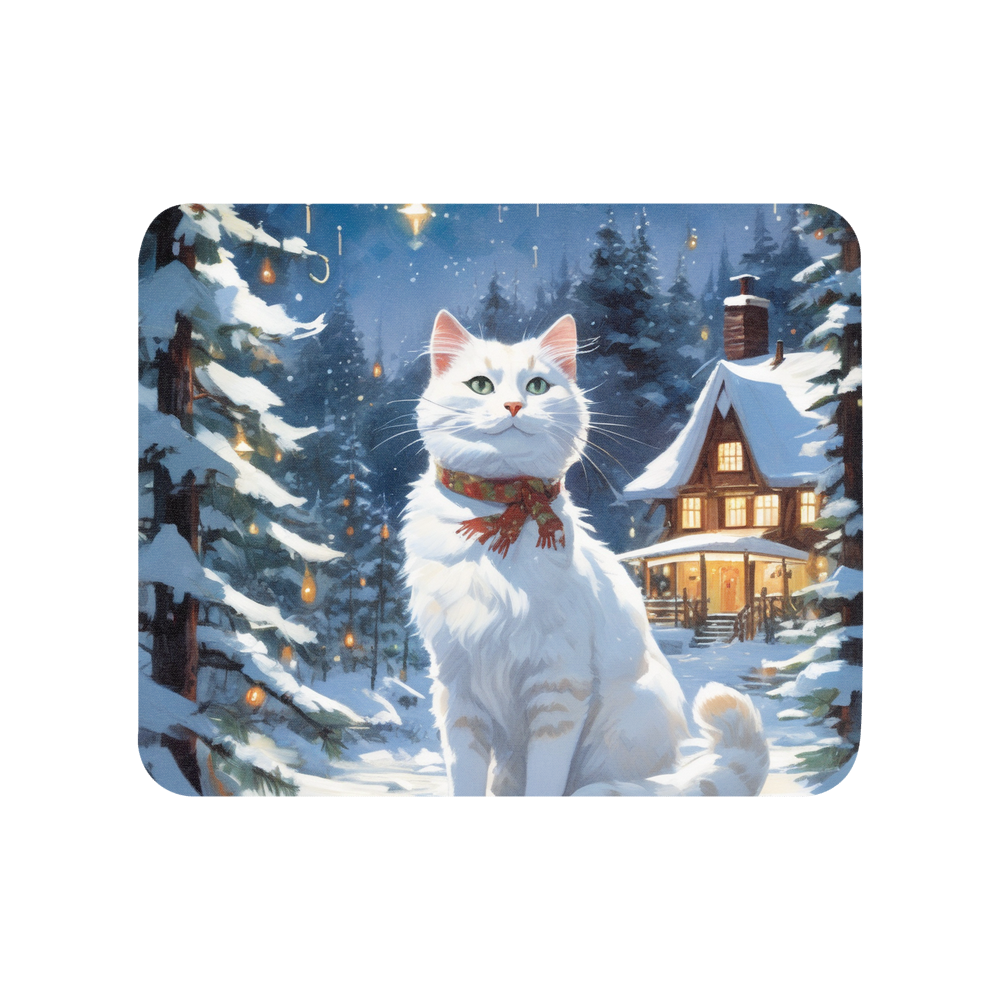 PugMug Custom White Companion Cat Mouse Pad