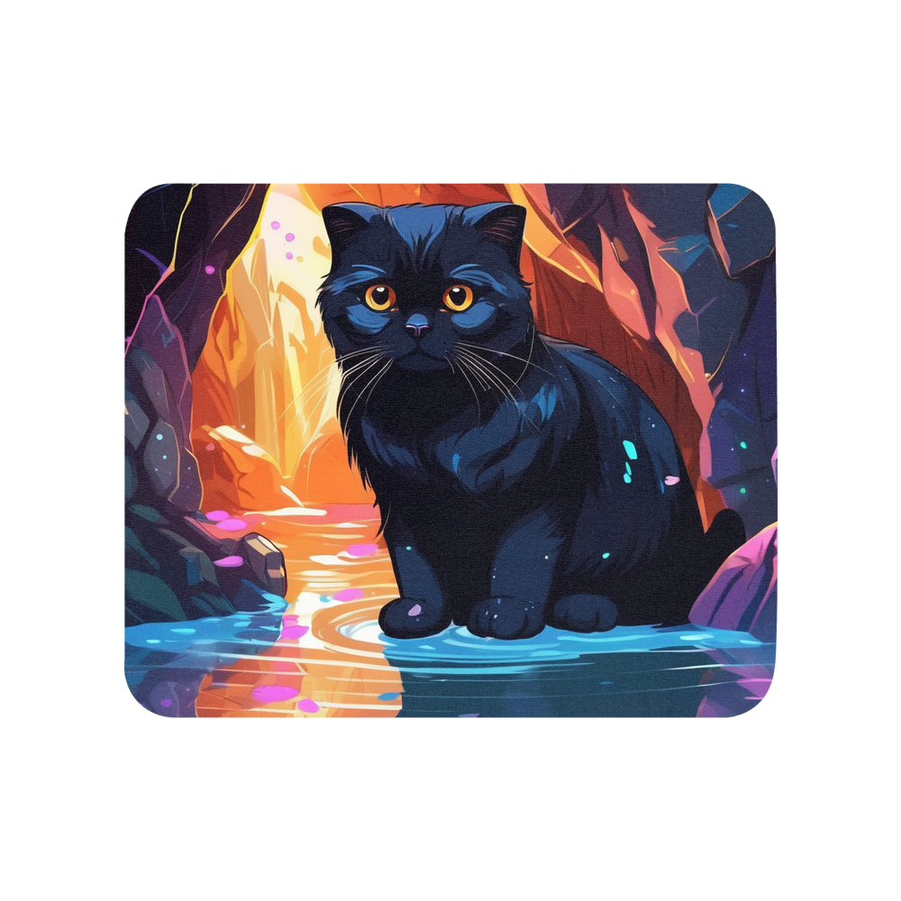 PugMug Custom Black Scottish Fold Cat Mouse Pad