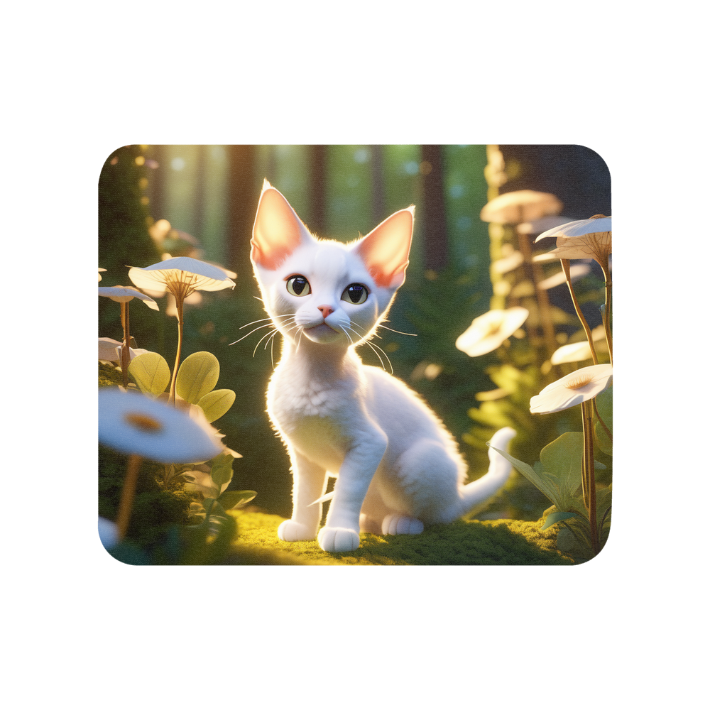 PugMug Custom White Devon Rex Cat Mouse Pad