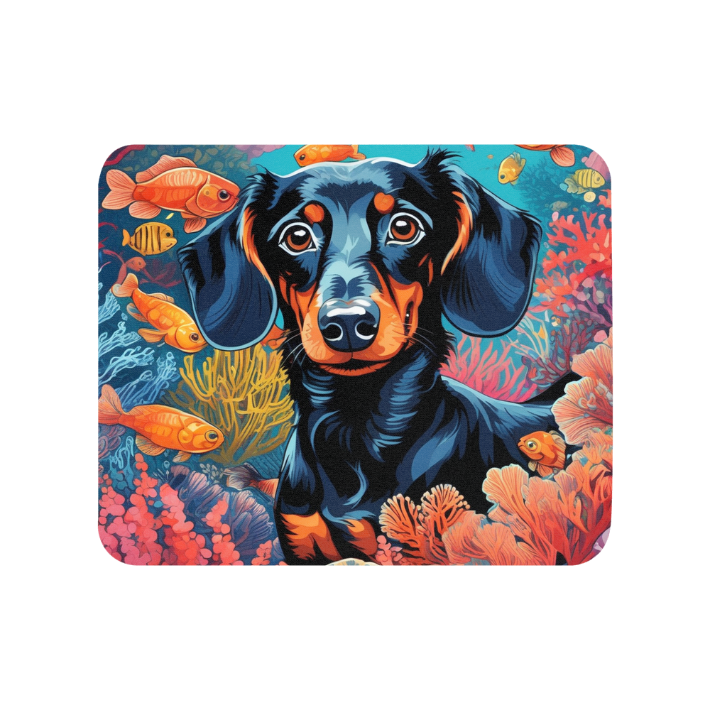 PugMug Custom Black Dachshund Mouse Pad