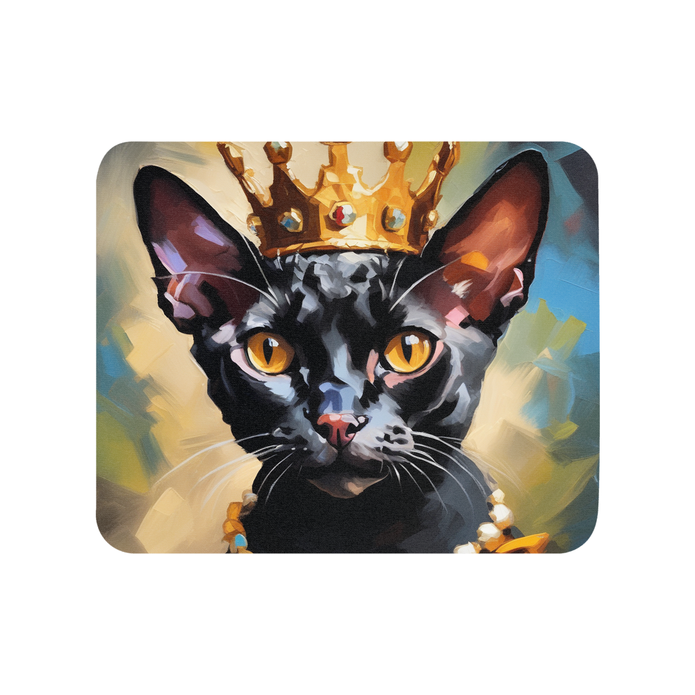 PugMug Custom Black Devon Rex Cat Mouse Pad