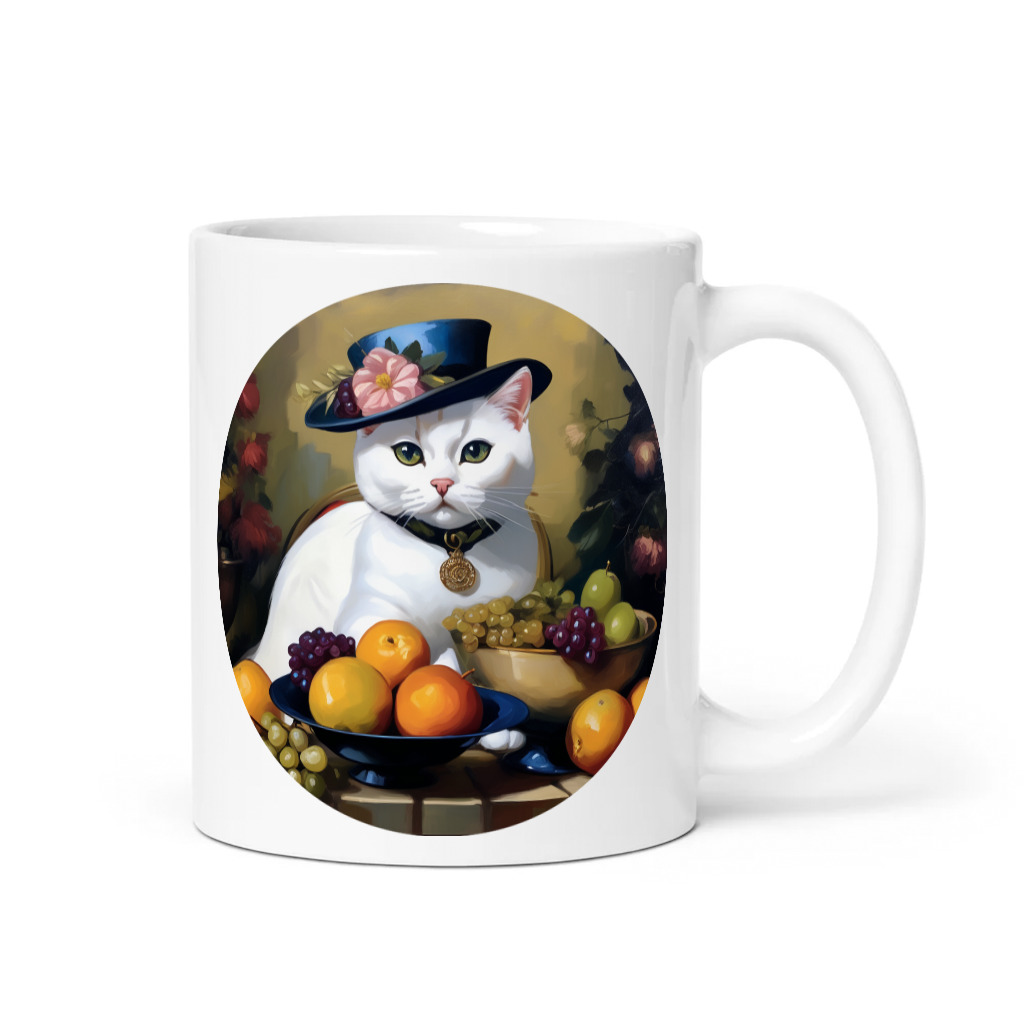 PugMug Custom White British Shorthair Cat Mug