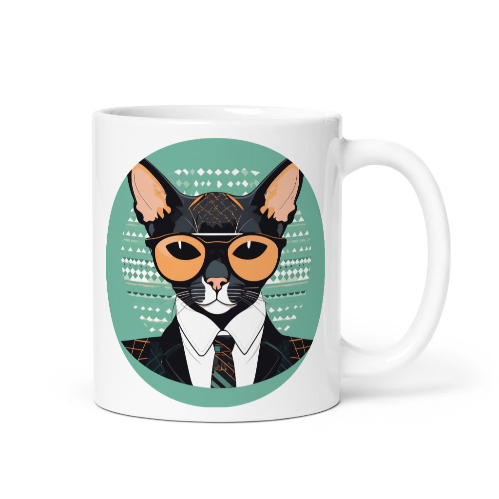 PugMug Custom Black Devon Rex Cat Mug