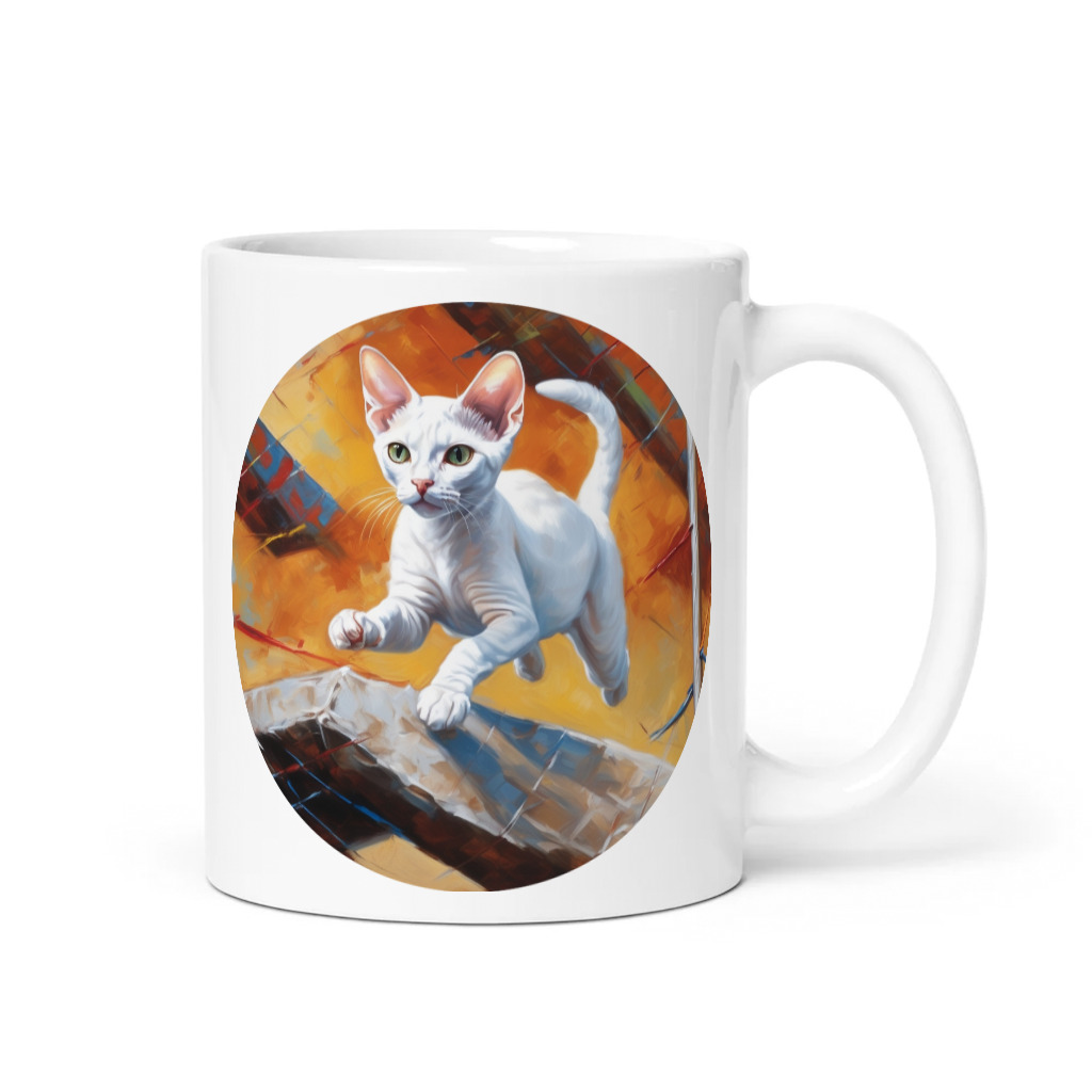 PugMug Custom White Devon Rex Cat Mug