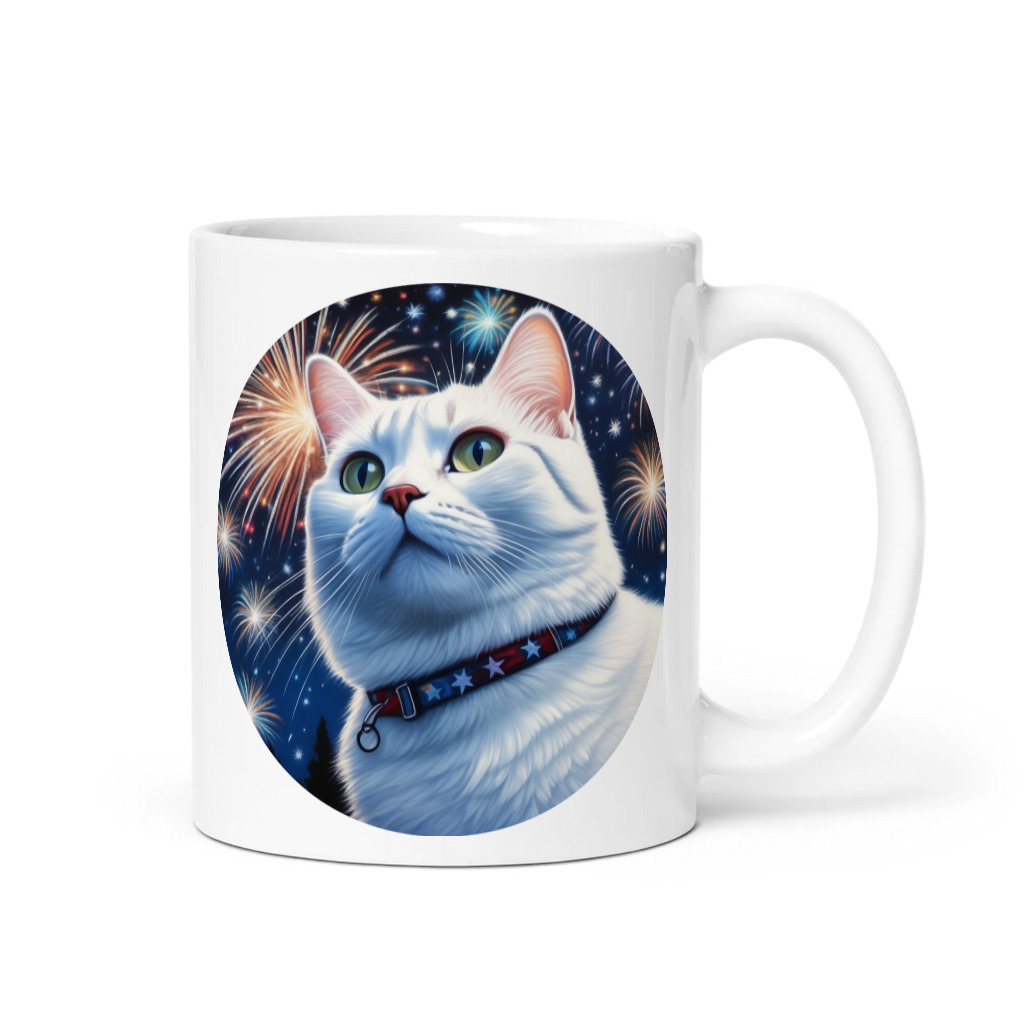 PugMug Custom White American Shorthair Cat Mug