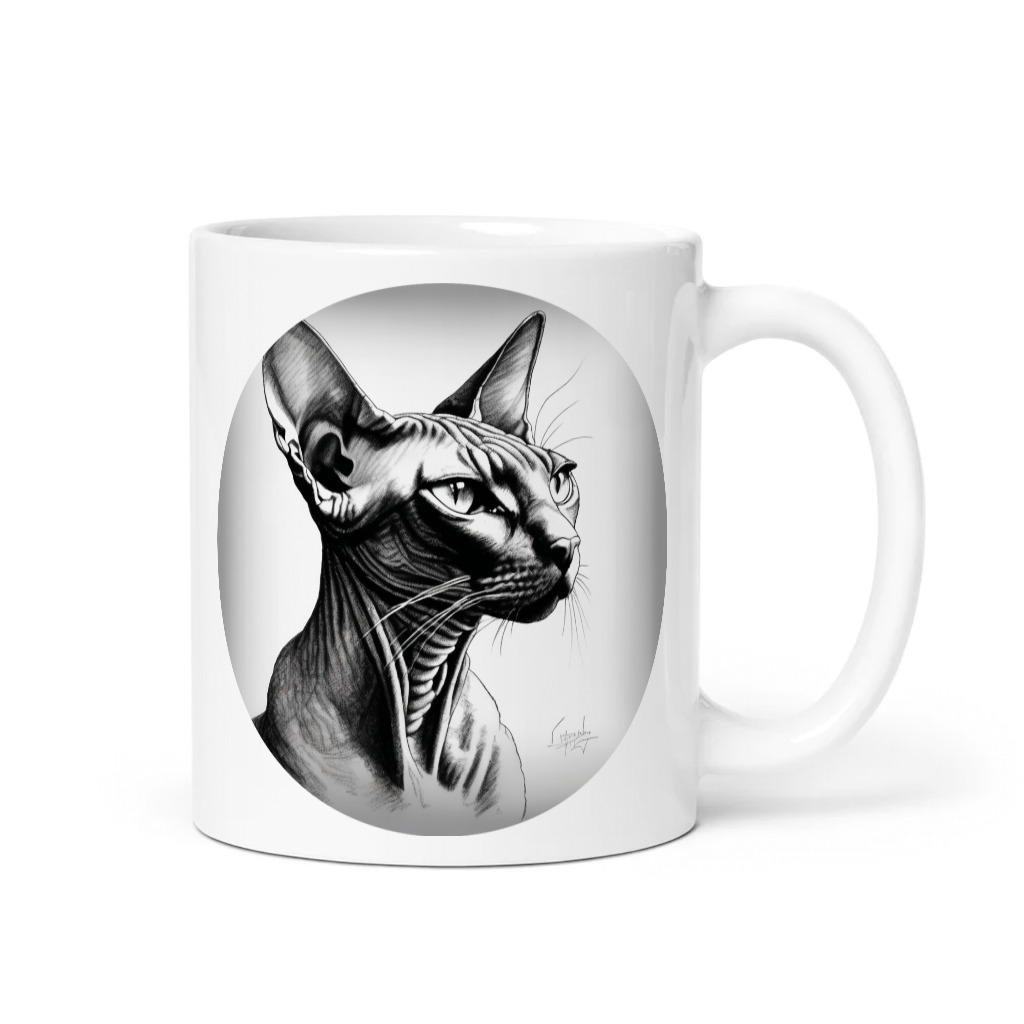 PugMug Custom Black Sphynx Cat Mug
