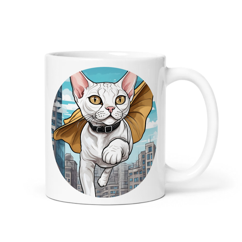 PugMug Custom White Devon Rex Cat Mug