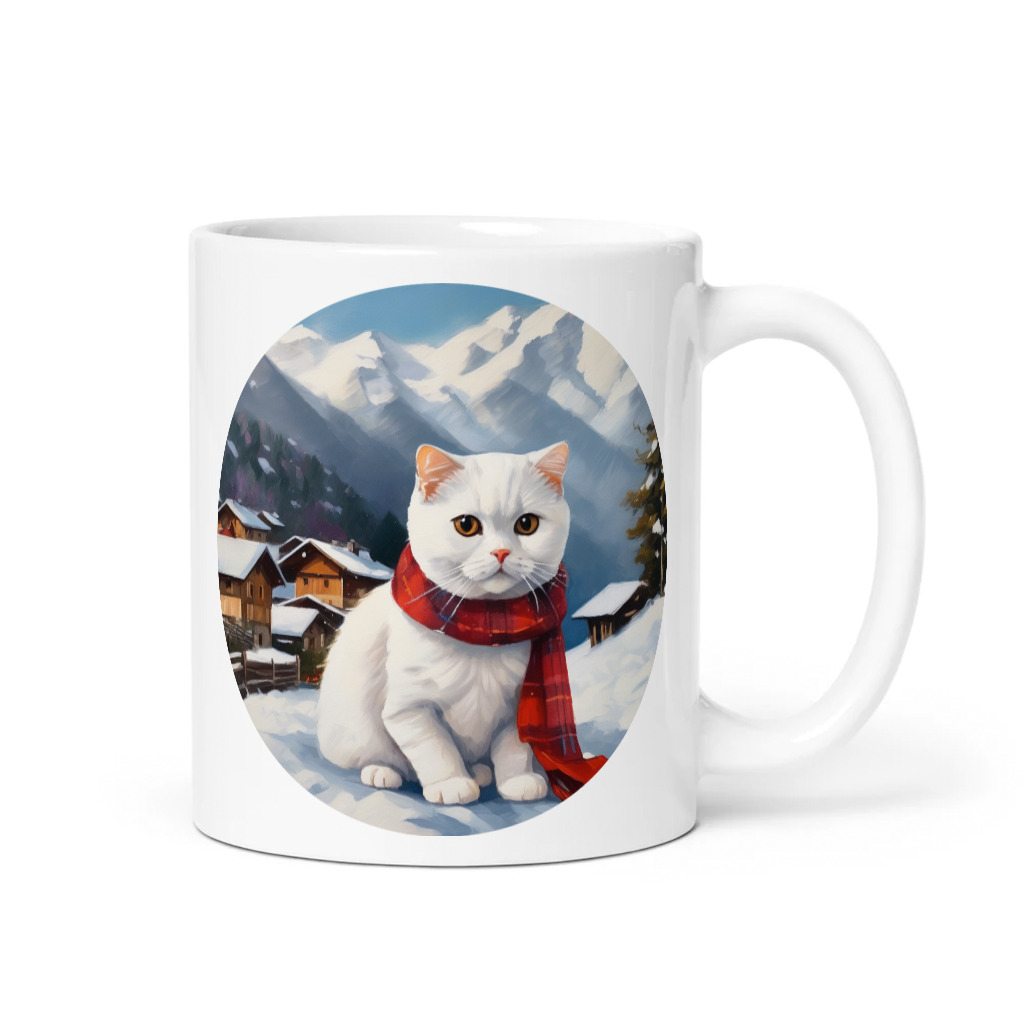 PugMug Custom White Scottish Fold Cat Mug