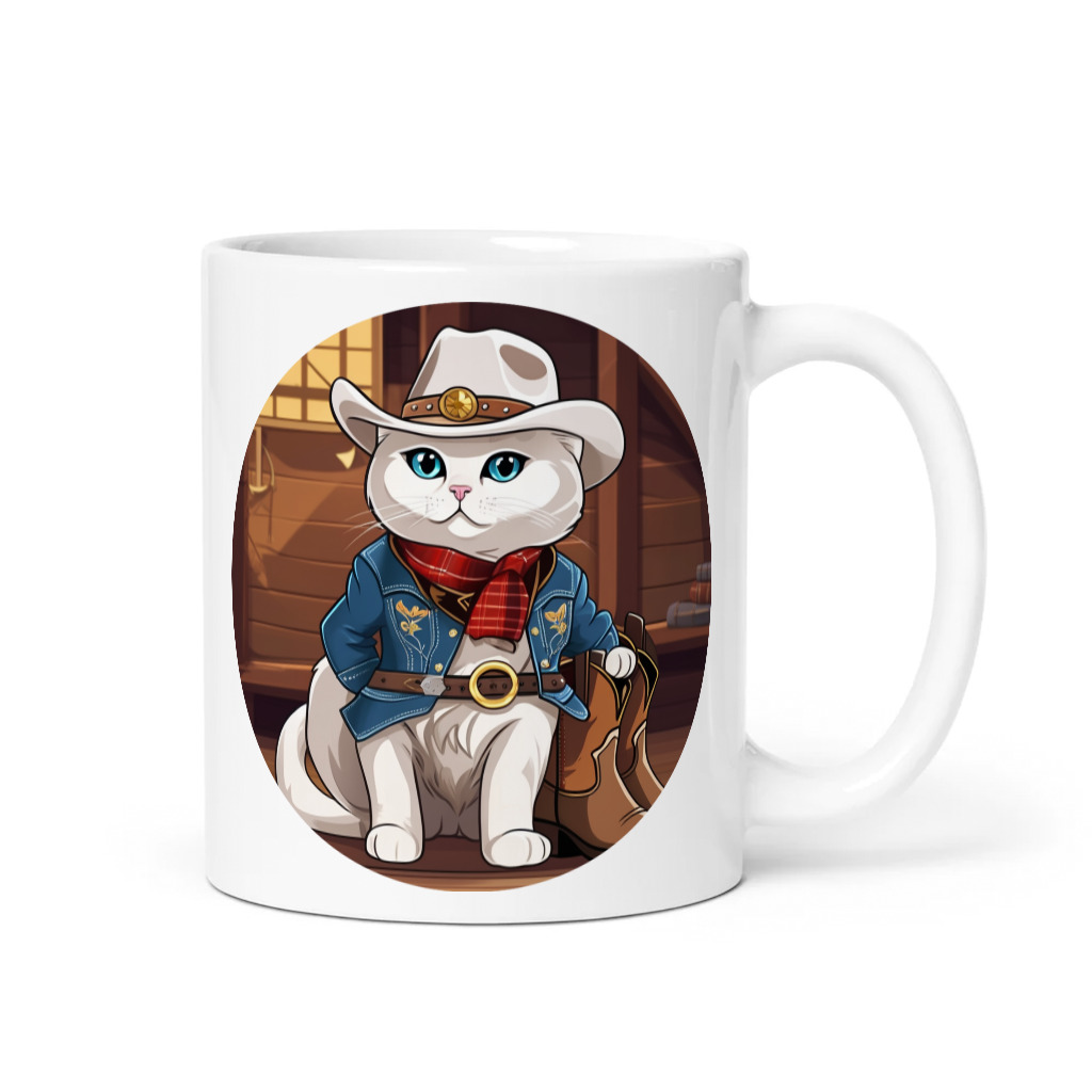 PugMug Custom White Scottish Fold Cat Mug