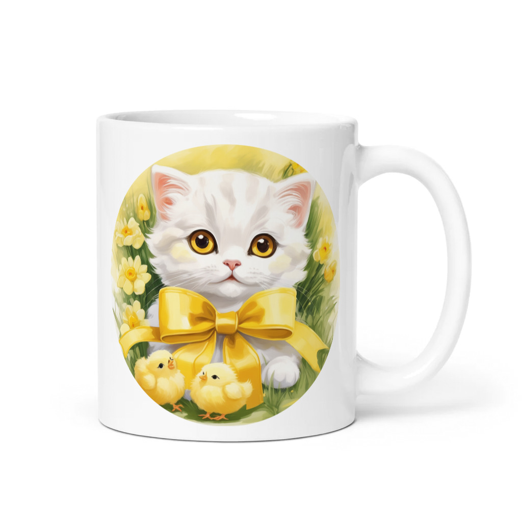 PugMug Custom White Scottish Fold Cat Mug