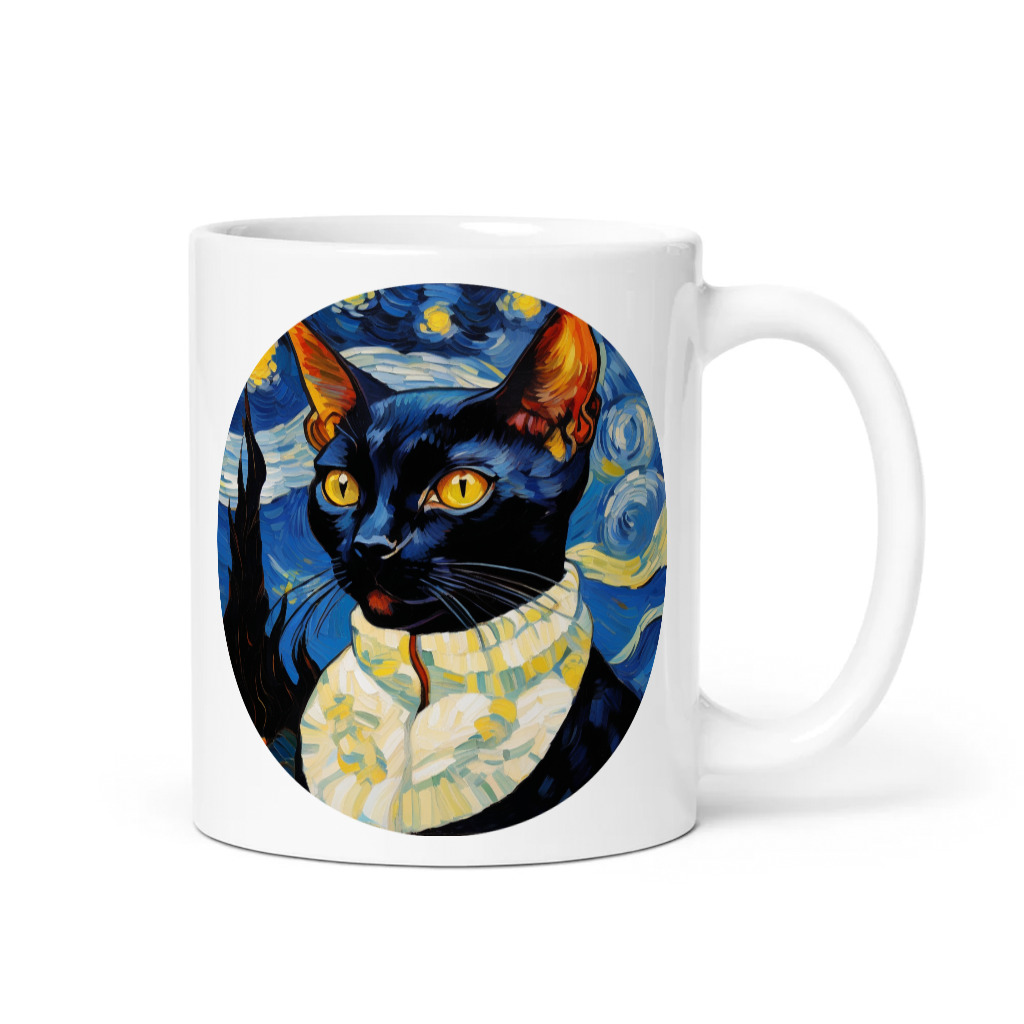 PugMug Custom Black Devon Rex Cat Mug