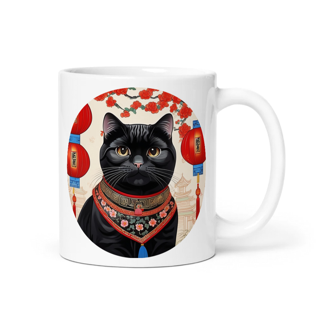 PugMug Custom Black Scottish Fold Cat Mug