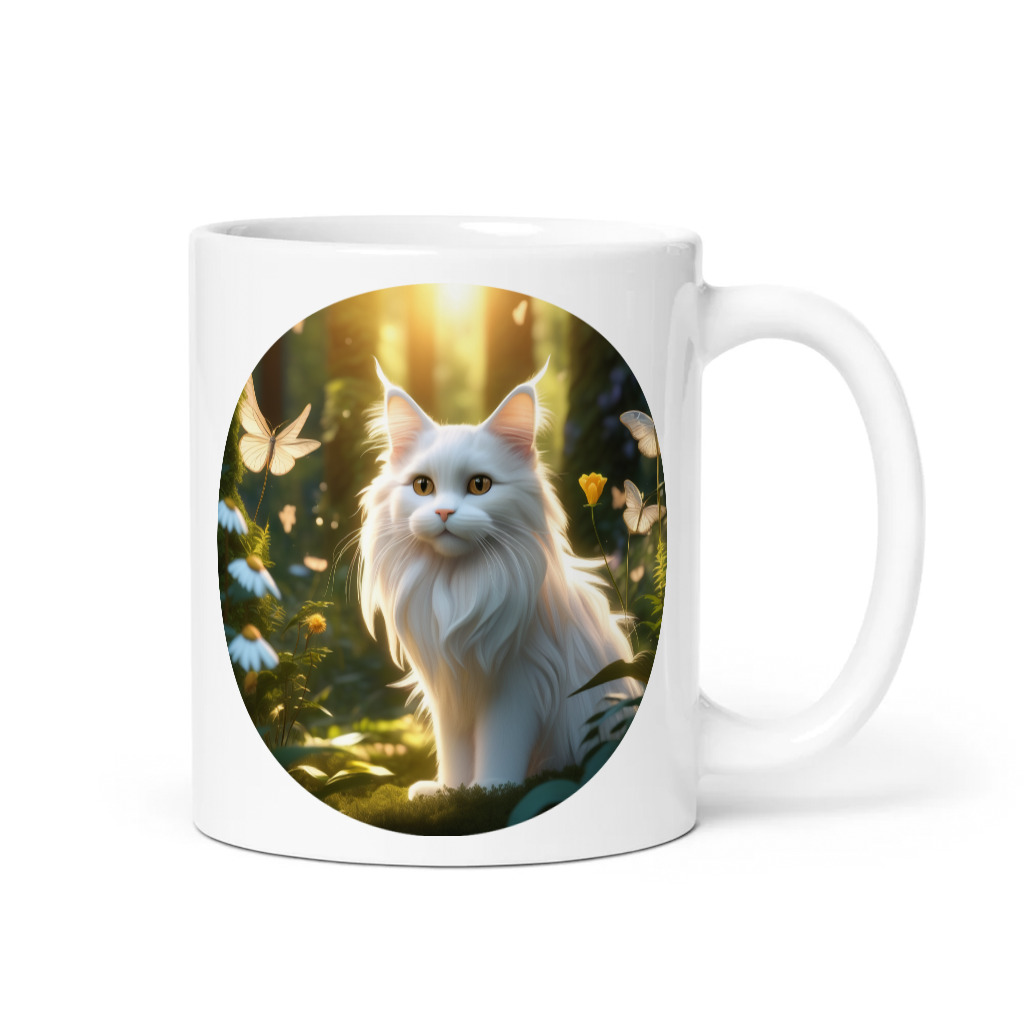 PugMug Custom White Maine Coon Cat Mug
