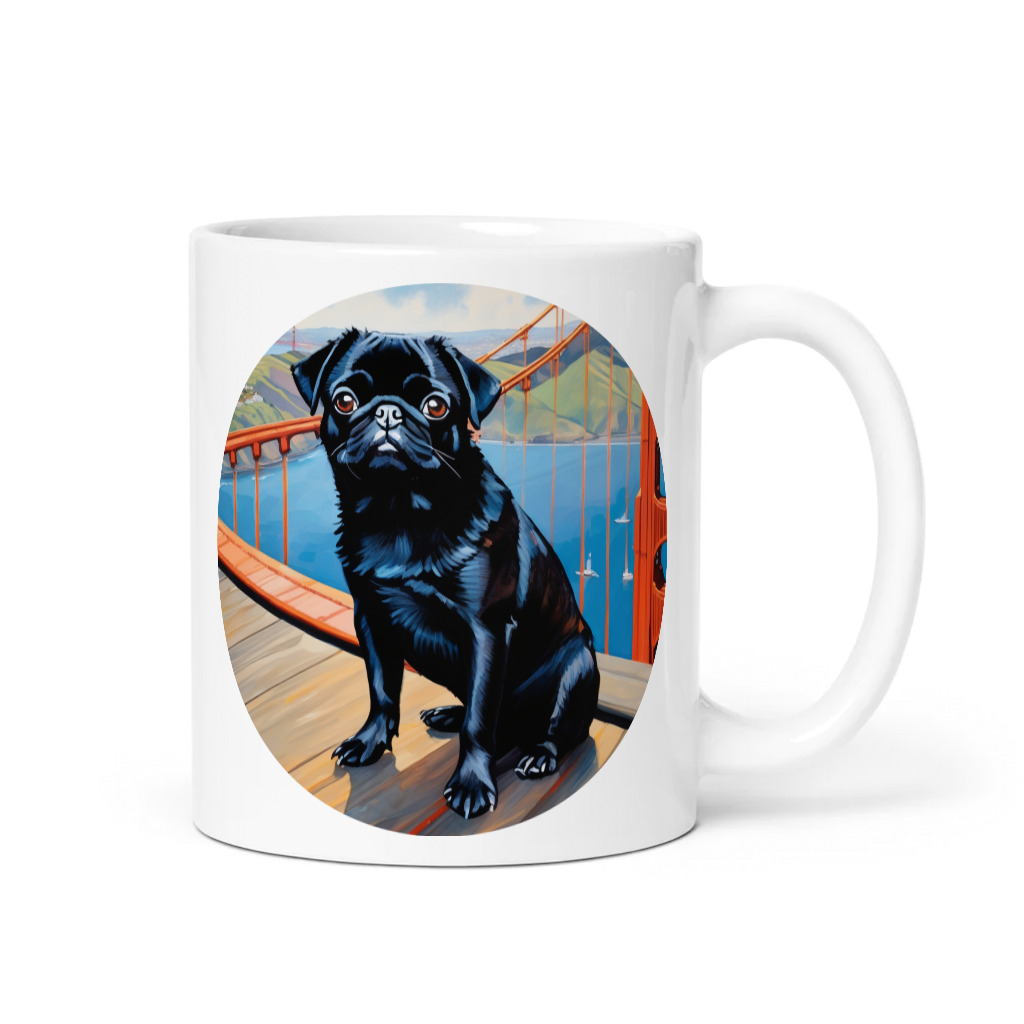 PugMug Custom Black Pug Mug