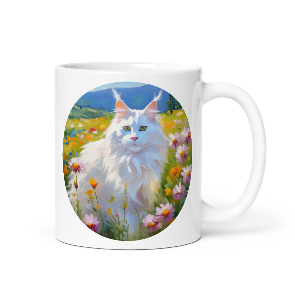 PugMug Custom White Maine Coon Cat Mug