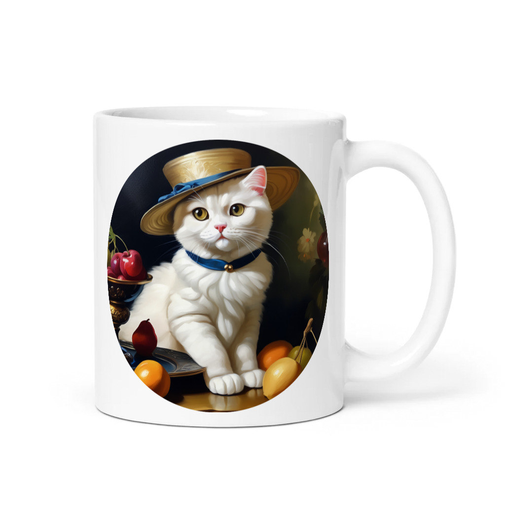 PugMug Custom White Scottish Fold Cat Mug
