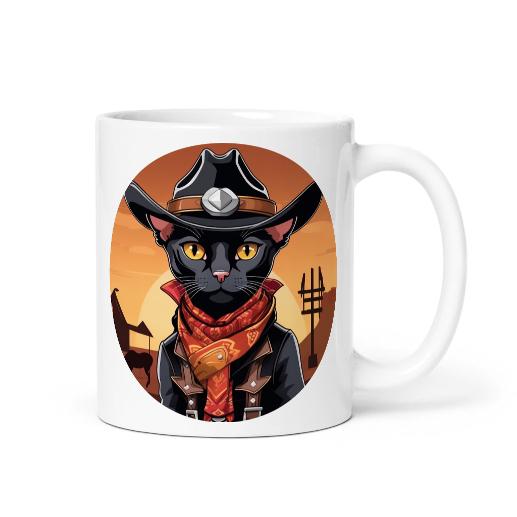 PugMug Custom Black Devon Rex Cat Mug