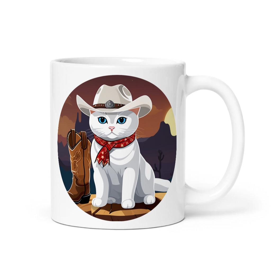 PugMug Custom White British Shorthair Cat Mug