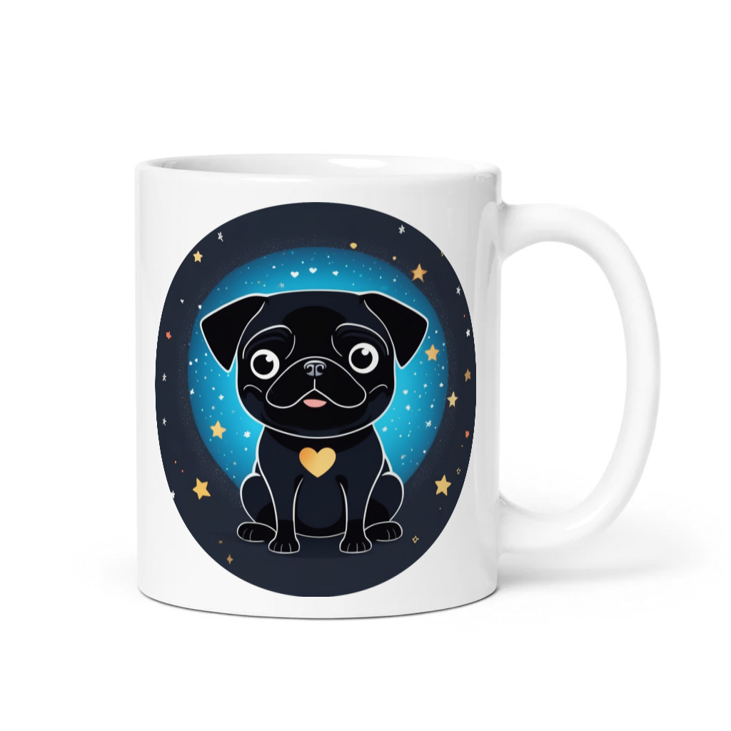 PugMug Custom Black Pug Mug