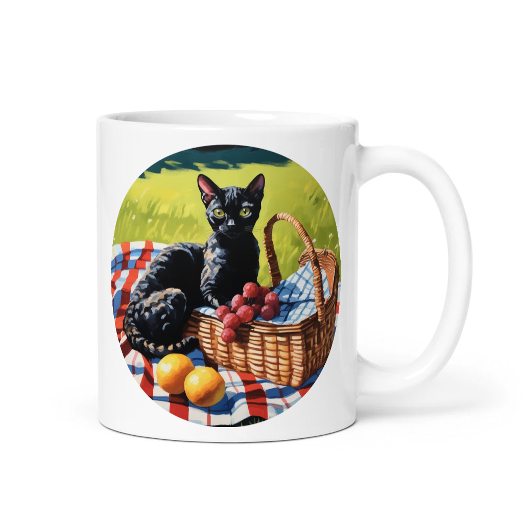 PugMug Custom Black Devon Rex Cat Mug