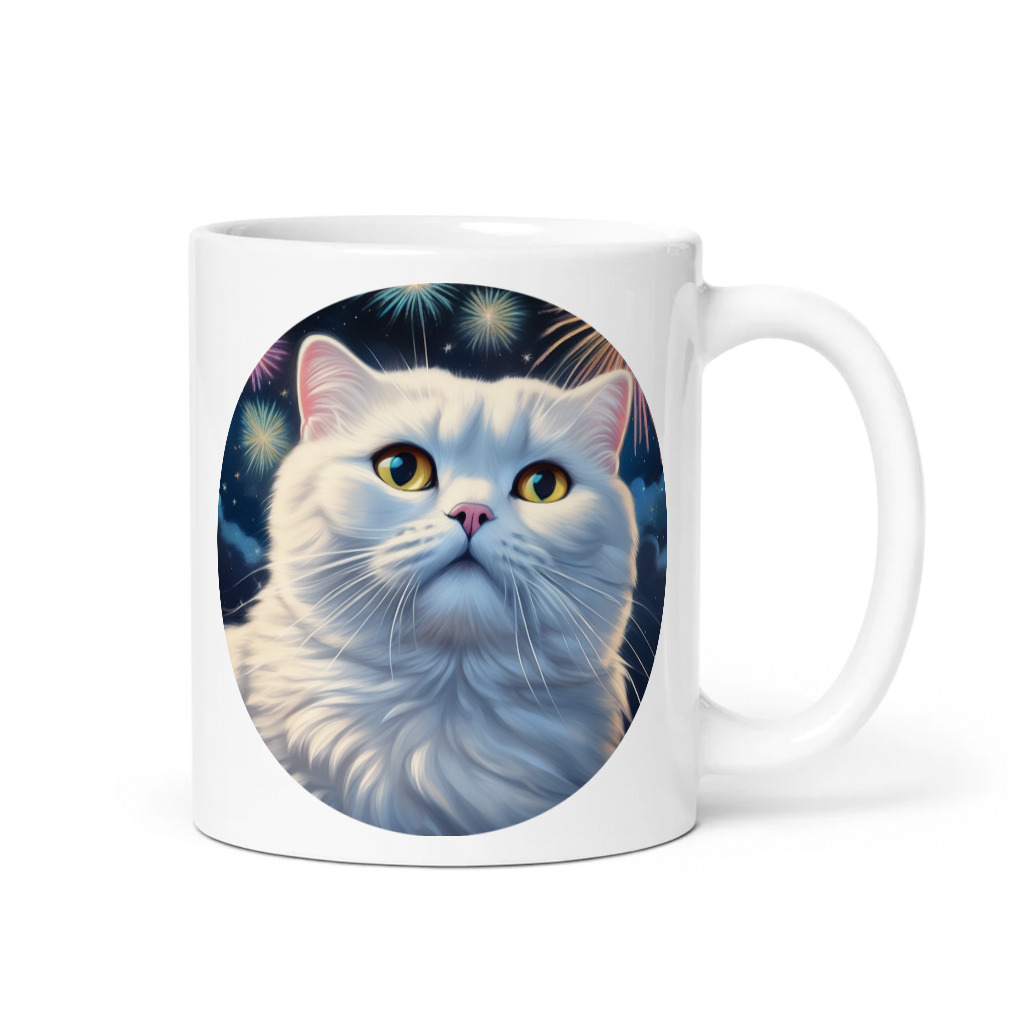 PugMug Custom White Scottish Fold Cat Mug