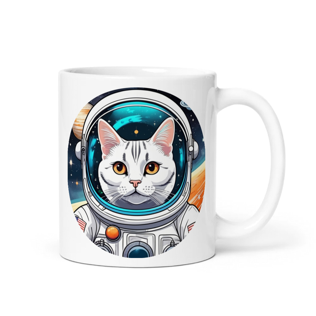 PugMug Custom White American Shorthair Cat Mug