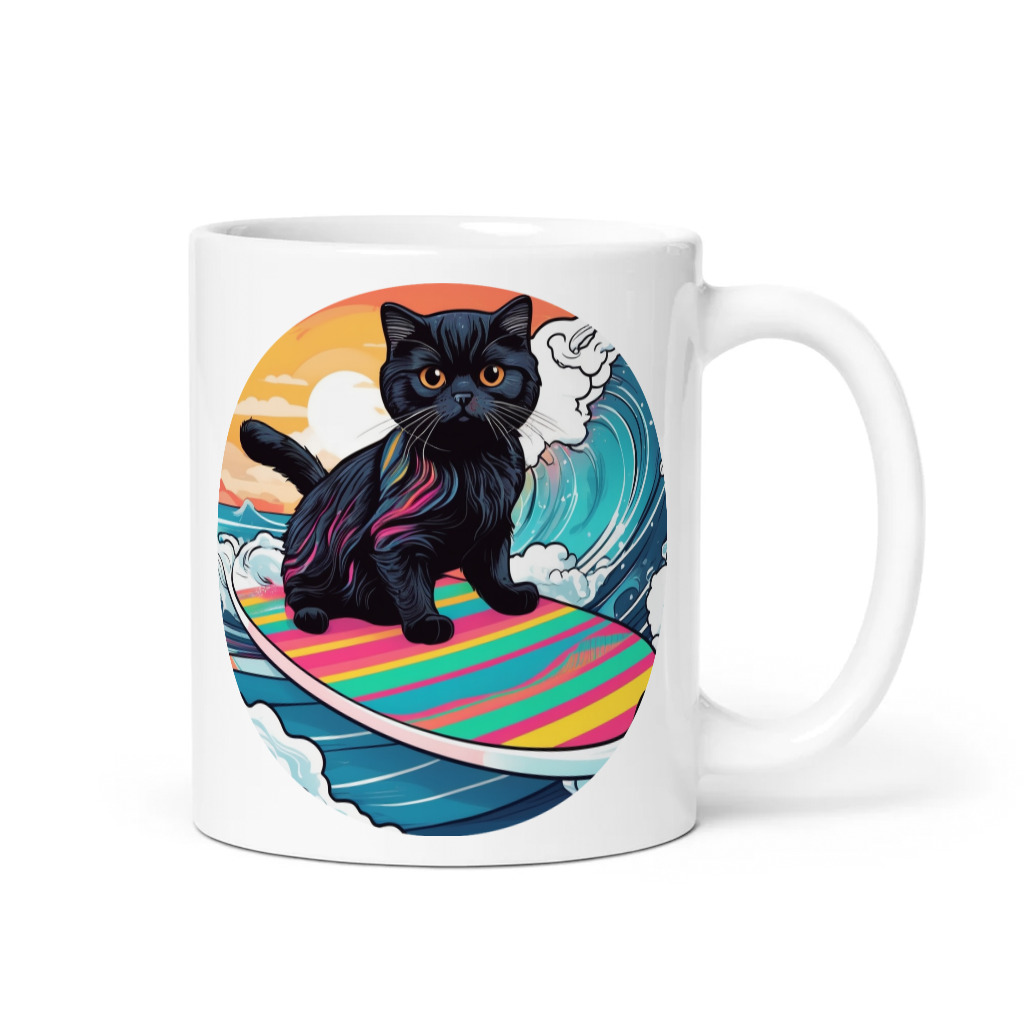 PugMug Custom Black Scottish Fold Cat Mug