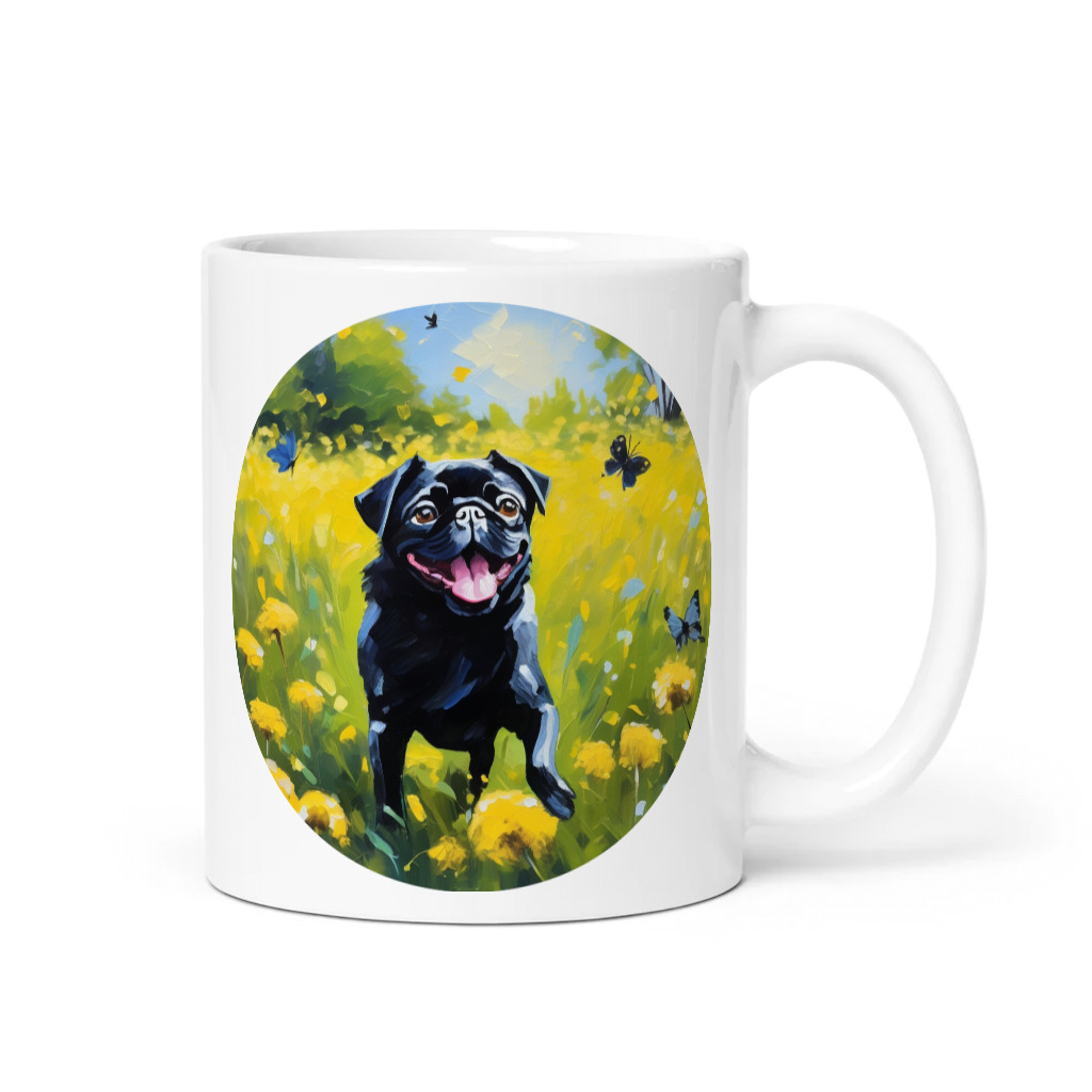 PugMug Custom Black Pug Mug
