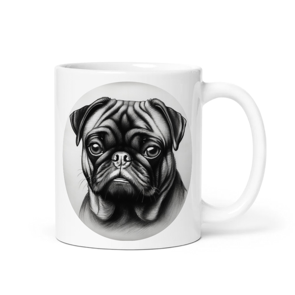 PugMug Custom Black Pug Mug