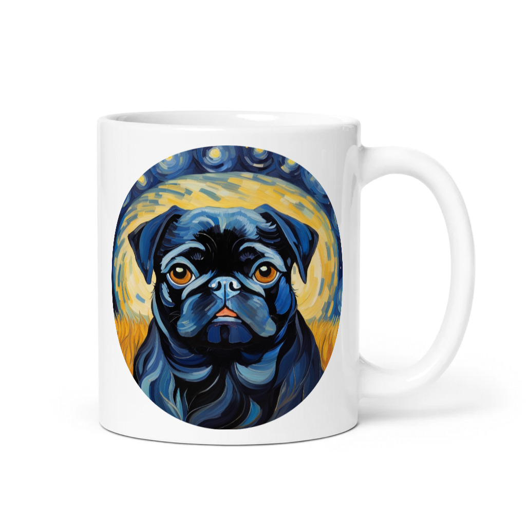 PugMug Custom Black Pug Mug
