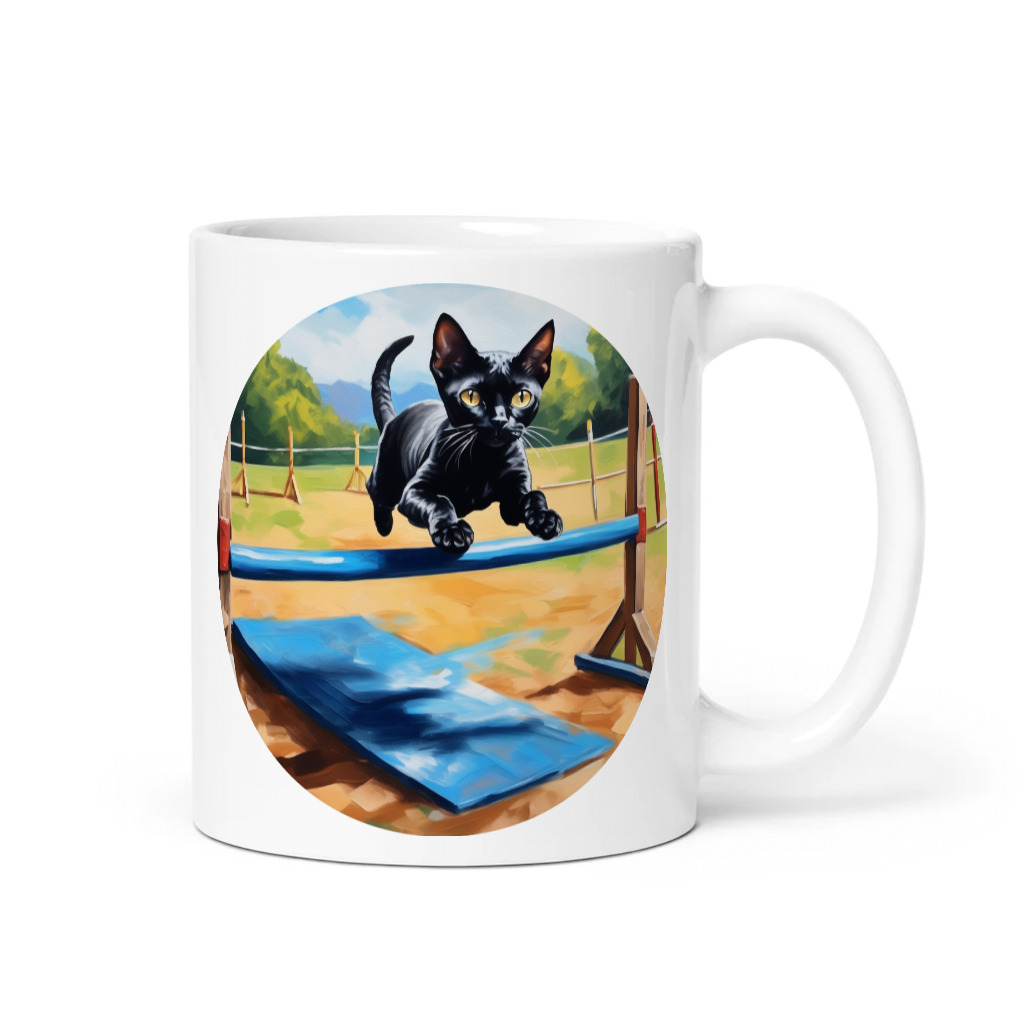 PugMug Custom Black Devon Rex Cat Mug