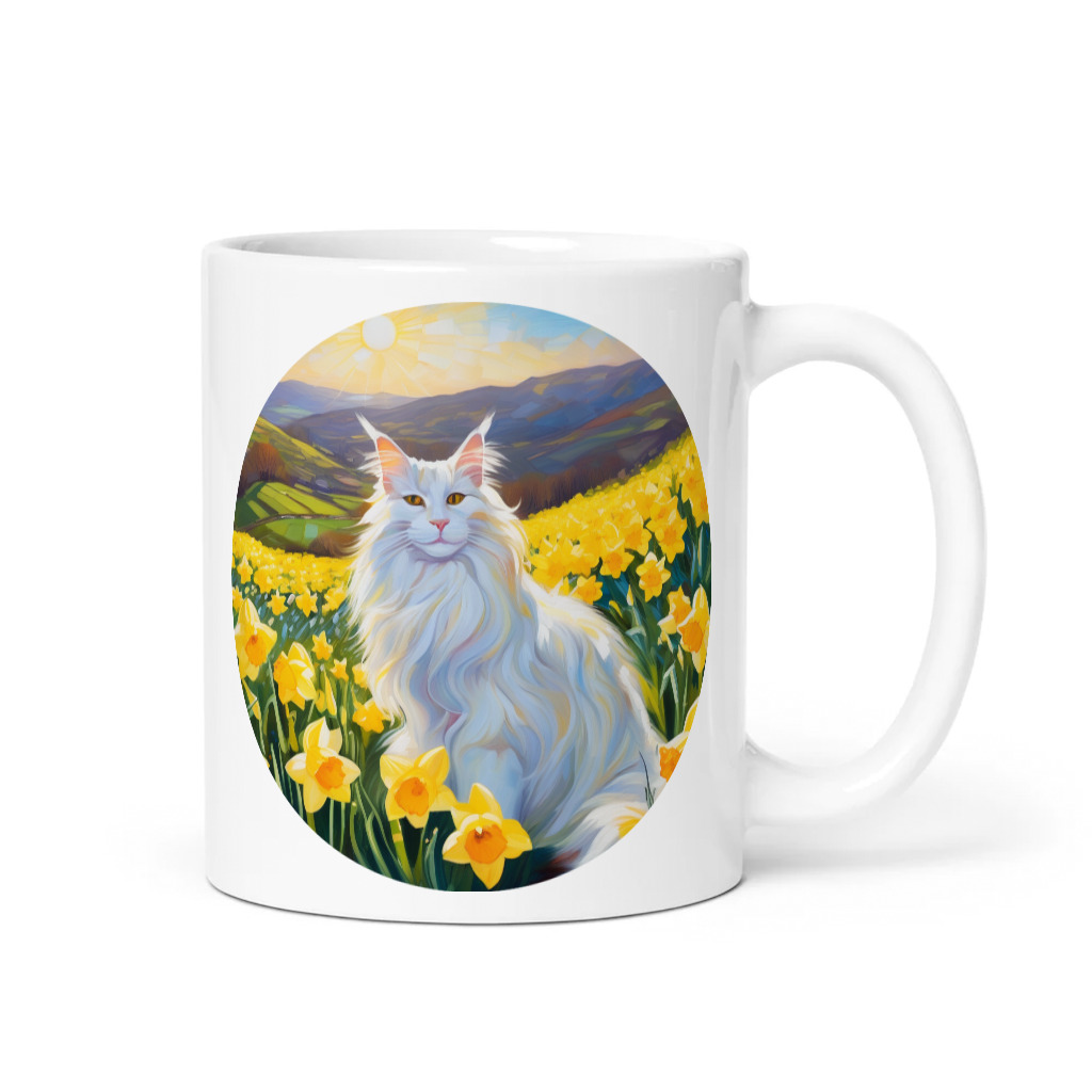 PugMug Custom White Maine Coon Cat Mug