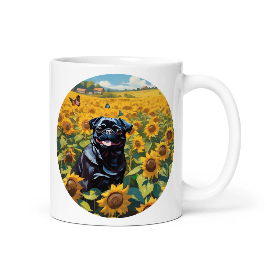 PugMug Custom Black Pug Mug