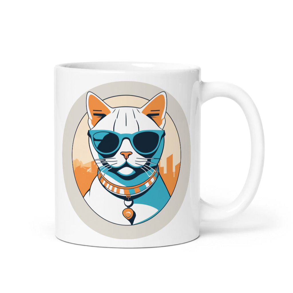 PugMug Custom White American Shorthair Cat Mug