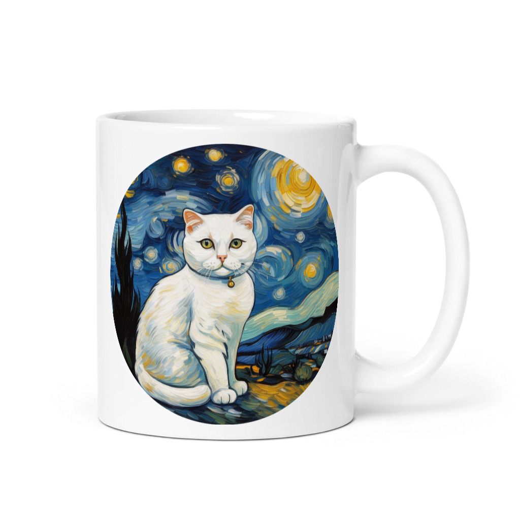 PugMug Custom White Scottish Fold Cat Mug