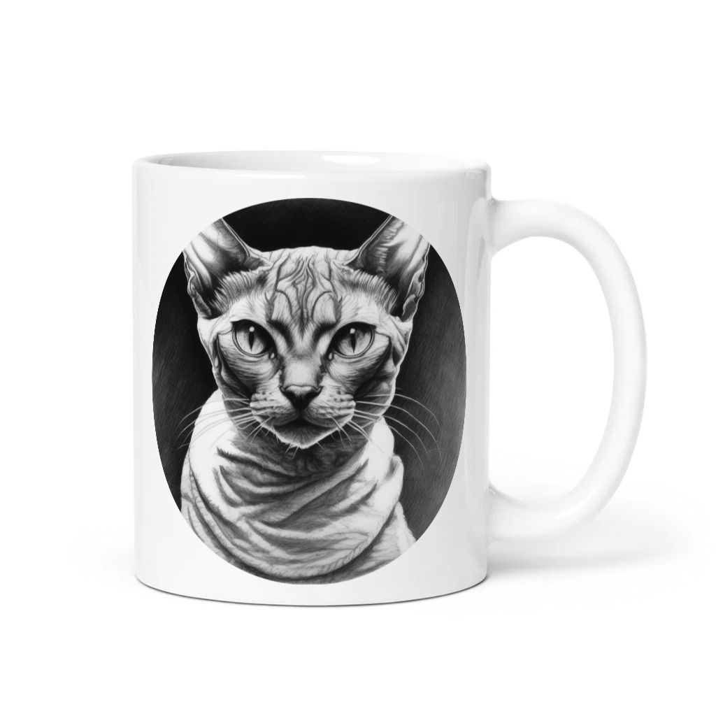 PugMug Custom Tabby Devon Rex Cat Mug