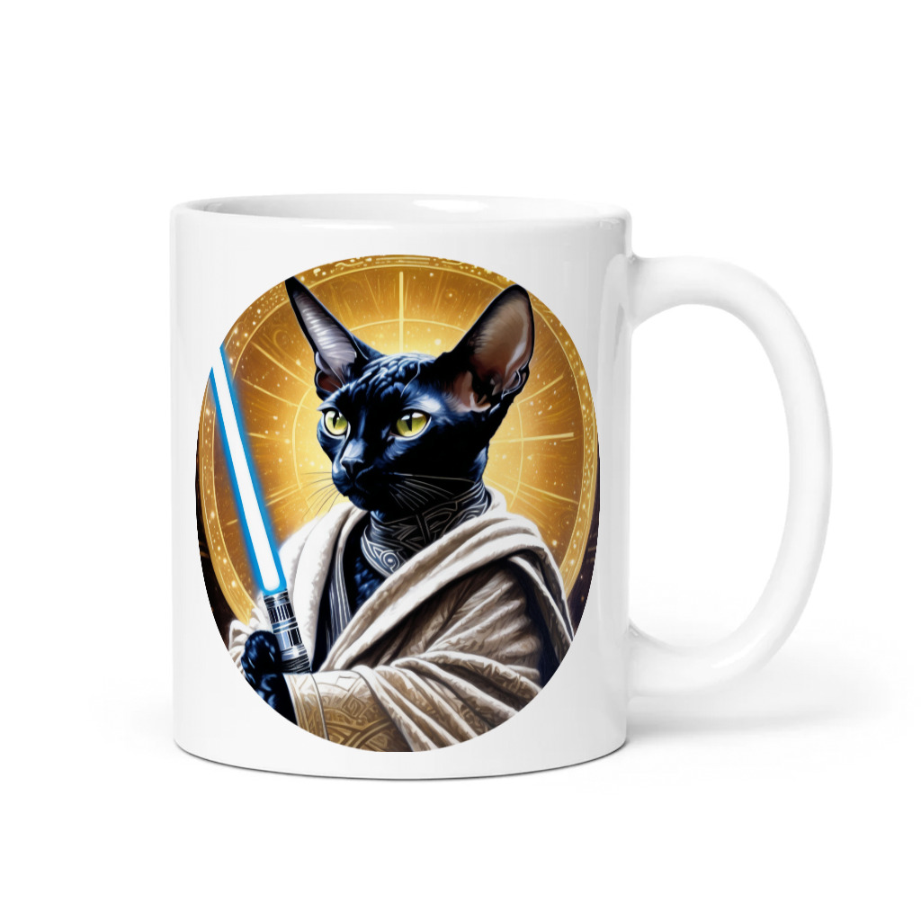 PugMug Custom Black Devon Rex Cat Mug