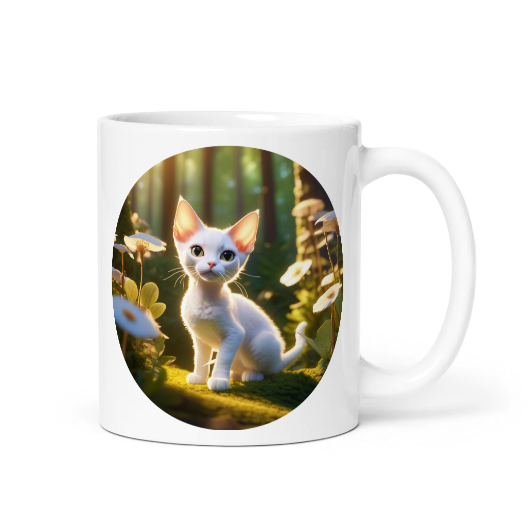 PugMug Custom White Devon Rex Cat Mug