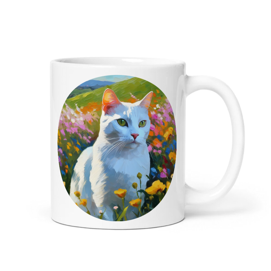 PugMug Custom White American Shorthair Cat Mug