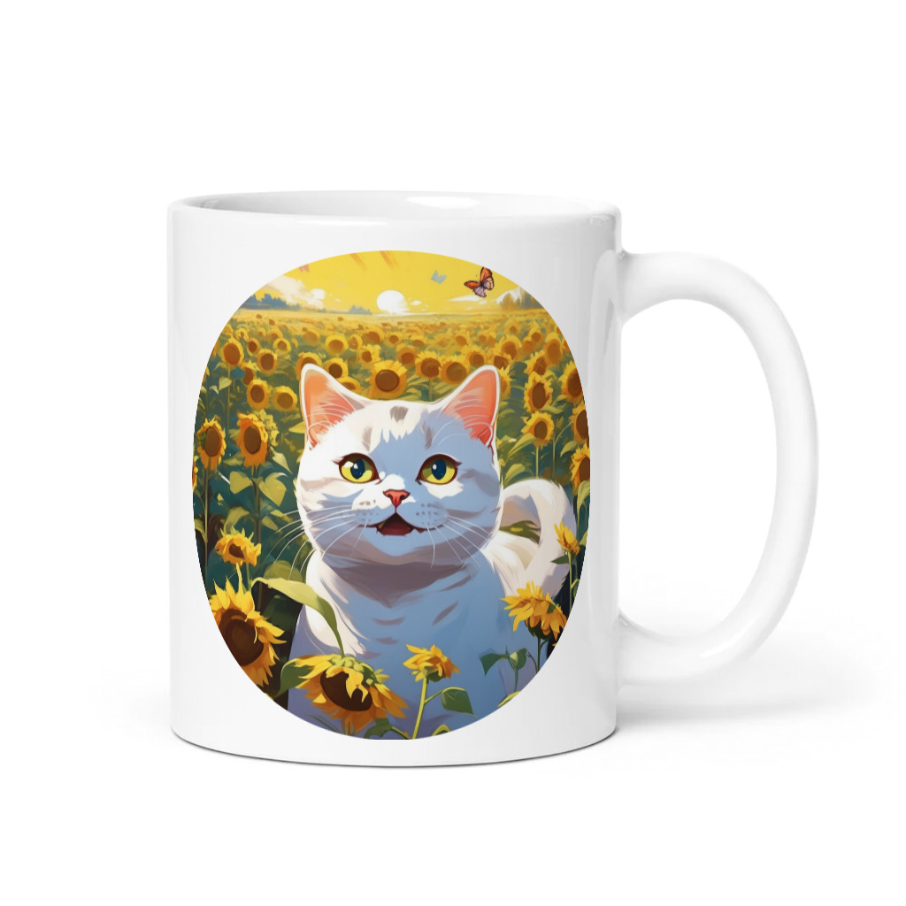 PugMug Custom White British Shorthair Cat Mug
